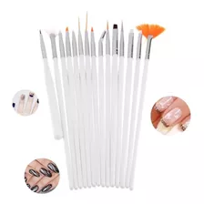 Kit Decoracion Uñas De 15 Pinceles Para Nail Art Esculpidas