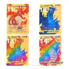 X1 Tarjeta Pokémon Metal Real Coleccionable