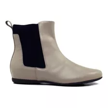 Bota Feminina Coturno Cano Curto Salto Baixo Couro Promoção