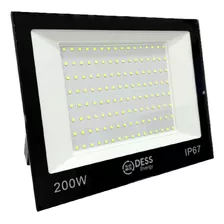 Refletor Led Smd 200w Ip66 + Rele Fotoelétrico Bivolt Cor Da Carcaça Preto Cor Da Luz Branco-frio 110v/220v