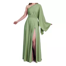 Vestido Feminino Longo , Grego Romano, Com Fenda Ox058