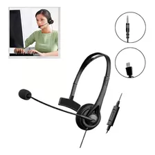 Fone Headset Call Center Telemarket Entrada Usb E Plug 3.5mm