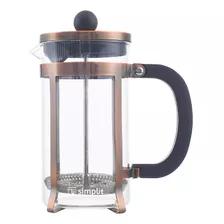 Cafetera Prensa Francesa Vidrio Cobre 600 Ml Simplit