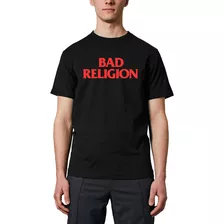  Bad Religion Anos 80 Rock Logo + Costas Camiseta Masculina