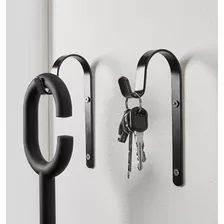 2 Ganchos Black Multiusos | Perchero Para Pared Empotrable