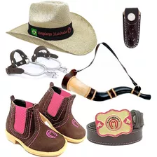 Kit Infantil Feminino Chapeu + Bota + Berrante Acessorios