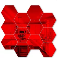 24 Pegatinas Decoración - Espejo Pared Acrílico Hexagonal 