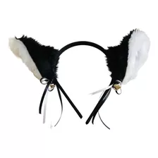 Tiara De Gatinho Branco Com Preto E Guizo -cosplay - Lolita 