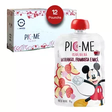 Pic-me Disney Morango, Framboesa E Maçã 90g (12 Unidades)