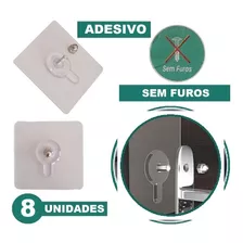 8 Ganchos Adesivo Parafuso Multiuso Sem Furos Forte Até 5 Kg