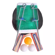 Kit Ping Pong Tênis De Mesa - 2 Raquetes + 3 Bolas + 1 Rede