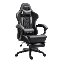 Silla De Escritorio Dowinx 6688 Ls-6688 Gamer Ergonómica Negra Y Gris Con Tapizado De Cuero Sintético