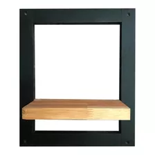 Cuadro Minimalista Hierro Y Madera Repisa Decoracion Colgar