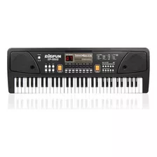 Piano Organeta Musical Para Niños 61 Teclas Bigfun Microfono Color Negro 110v