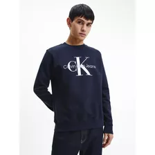 Polerón Core Monogram Azul Hombre Calvin Klein