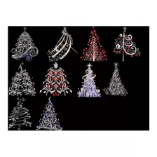 Pack Matrices Para Maquinas Bordadoras Arboles Navidad 13x18