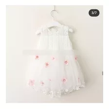 Vestido Para Niña En Seda Y Bordado