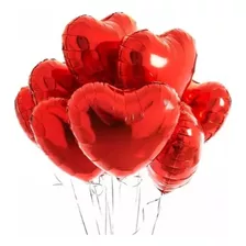 20 Balão Coração Vermelho Metalizado Dia Dos Namorados Mães