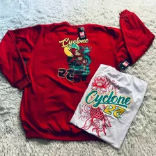 Kit Blusa Da Cyclone Moletom Chave New + Camiseta Algodão 