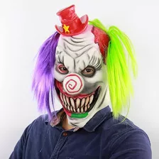 Máscara De Payaso Con Pelo Colorido Para Halloween