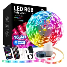 Tira De Luces Led Inteligentes Rgb+ic De 16.4 Pies Para Dorm