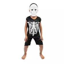 Fantasia Halloween Masculina Infantil Esqueleto