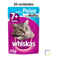 Caixa 20 Whiskas Sachês Sênior 7+ Sabor Peixe Ao Molho 85g