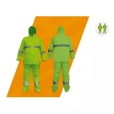 Impermeable Completo Verde-limon Con Reflejante