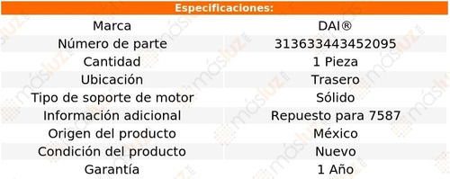 (1) Repuesto Soporte Motor Tras Saturn Outlook V6 3.6l 09/10 Foto 3