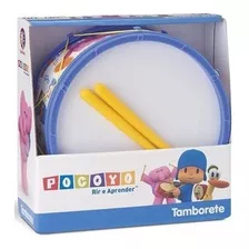 Tamborete Infantil Do Pocoyo Com 2 Baquetas Batuque Cardoso