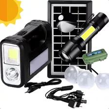 Kit Sistema Solar + Carregador + 3 Lampadas + Mini Lanterna