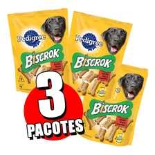 3 Petisco Pedigree Biscrok Max Cães Adulto Raças Grandes 1kg