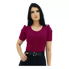 Blusa Blusinha Feminina Manga Curta Bufante Princesa J800