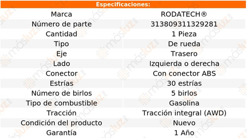 1- Maza Rueda Trasera Izq/der Torrent V6 3.6l 08/09 Rodatech Foto 7