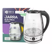 Pava Eléctrica Oryx Jarra Acero 1,8lt Vidrio Corte Mate