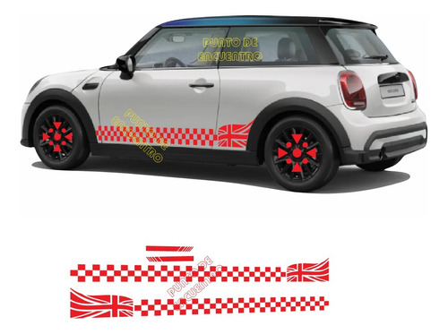 Stickers Franja Lateral +espejos Flag2 Para Mini Cooper M7 Foto 9