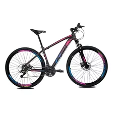Bicicleta Aro 29 Ksw Color Altus 7.0 24v Hidraulico + Trava Cor Pink/azul Tamanho Do Quadro 17