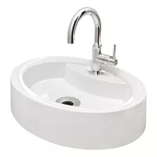 Pia Cuba De Apoio Oval 44x34 E Torneira P/ Banheiro E Lavabo