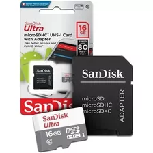 Cartão De Memoria 16gb Ultra - Classe 10 - Sandisk