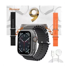 Smartwatch Ultra 9 Max Series 9 2023 C + 2 Pulseiras Cor Da Caixa Prateado Cor Da Pulseira Laranja