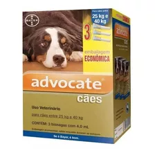 Combo Advocate Cães 25 A 40kg 4ml 3 Bisnagas Antipulgas