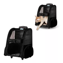 Mala De Transporte Bolsa Viagem Pet Com Rodinha Caes Gatos Cor Preto