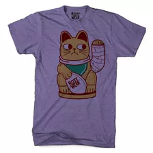 Gato De La Mala Suerte Playera Morada Hombre Rott Wear 