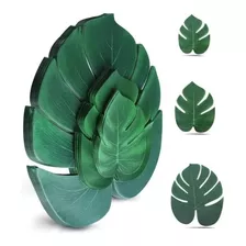 Hoja Artificial Monstera 35cm X6 Selva Tropical Cumpleaños