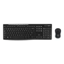 Kit De Teclado Y Mouse Inalámbrico Logitech Mk270 Inglés Us De Color Negro