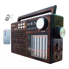 Kit Rádio Portátil Vintage Retro Fm Bluetooth Fone Ouvido