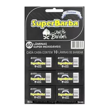 Lamina De Barbear 60pcs Super Barba Premium Barbearia