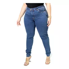 Calça Jeans Plus Size Feminina Cintura Alta C/ Lycra Premium