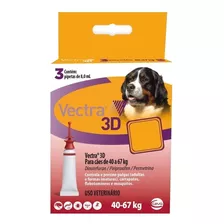 Pipeta Antiparasitário Para Carrapato Ceva Vectra 3d Para Cão De 40kg A 67kg Cor Vermelho