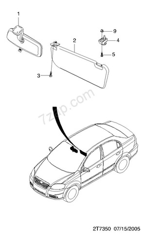 Espejo Interior Retrovisor Pontiac G3 2007 Gm Parts Foto 3